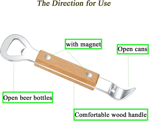 Miniatura 2 de Abrebotellas magnético de acero inoxidable con imán para acampar y viajar, 1 paquete