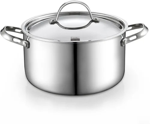Miniatura 9 de Cooks Standard Olla para Caldo de Acero Inoxidable Multi-Capa, Olla Holandesa de 7 Cuartos para Cocinar Pasta y Enlatado con Tapa, Olla Profunda