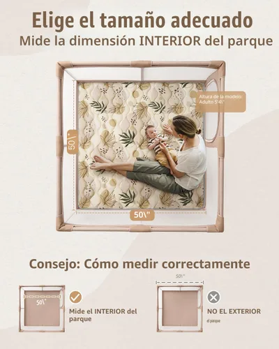 Miniatura 2 de Blissful Diary Alfombras de Juego para Bebés para el Piso, Alfombra de Pañal de 50x50, Almohadilla de Espuma con Acolchado Grueso para Bebés y Niños