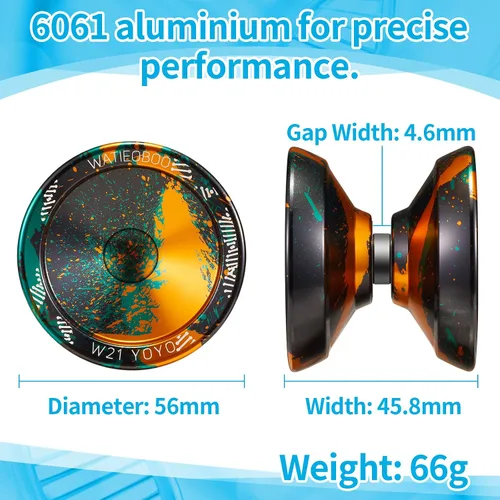 Miniatura 6 de Yoyo R8 Responsive Yoyo para principiantes, Yoyos profesionales no responsivos para adultos Pro Yoyos de trucos de metal con kit de rodamientos Yo