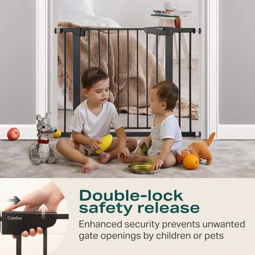Miniatura 5 de Cumbor Puerta de bebé extra alta de 36 pulgadas para escaleras, puerta para perros de 29.7-40.6 pulgadas de ancho para puertas, puertas de mascotas