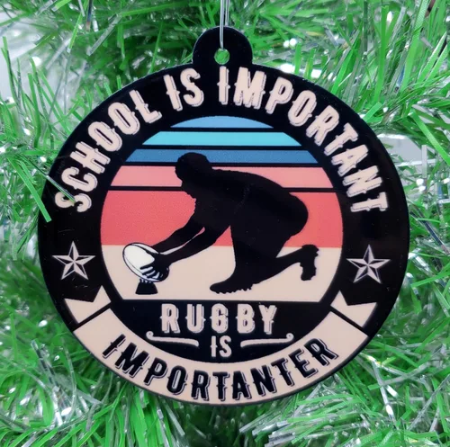 Miniatura 2 de Ornamento de rugby: la escuela es importante, pero el rugby es importante