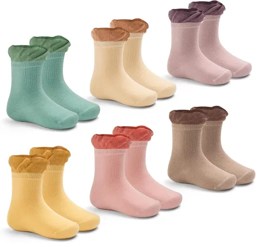 Miniatura 12 de Calcetines de algodón para bebés y niños pequeños, calcetines antideslizantes para niños, paquete de 6