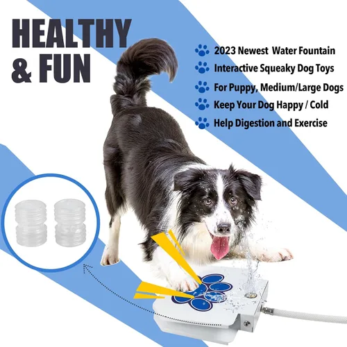 Miniatura 7 de Poofzy Fuente de agua para perros, rociador de agua para perros grandes, con juego de válvulas de cobre mejorado, fácil de usar, agua dulce