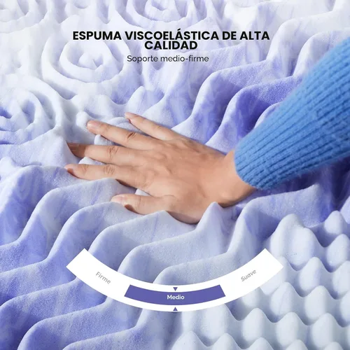 Miniatura 5 de Dreamsmith Cubrecolchón de espuma viscoelástica de 3 pulgadas y 7 zonas, tamaño Queen, con infusión de gel para aliviar la presión, fabricado