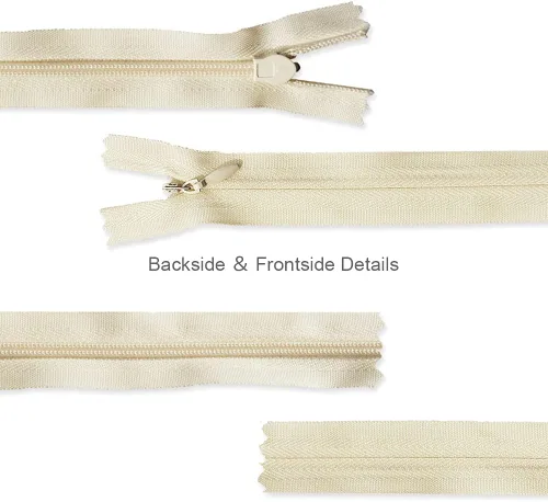 Miniatura 5 de Renashed 45 cremalleras invisibles de nailon de 21.5 pulgadas para costura, costura, artesanía, especial (beige)