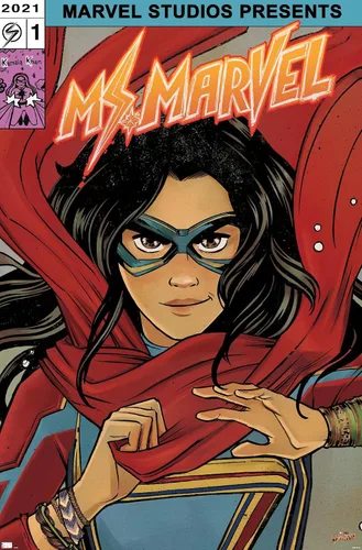 Trends International Marvel Ms. Marvel - Póster de pared de cómic, 34 pulgadas de largo x 22.4 W, versión premium sin marco