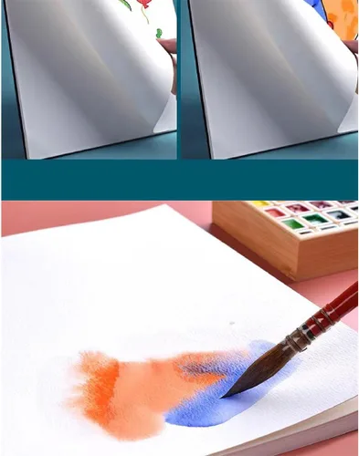 Miniatura 2 de RGBMIX Cuaderno de acuarela de 8 x 11 pulgadas, 140 libras/300 gsm, 24 hojas, diseño en espiral, páginas sin deshilachar, papel de prensa en frío