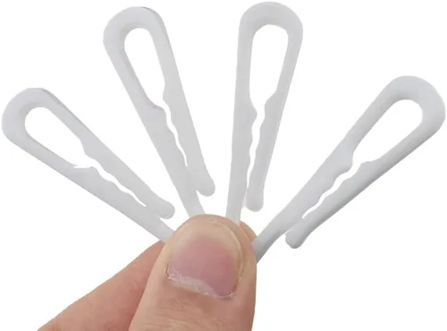 Miniatura 13 de HAHIYO 2 pulgadas/1.969 in 120 piezas de plástico transparente en forma de U pinzas de cocodrilo pinzas para ropa camisa clips plegables con dientes