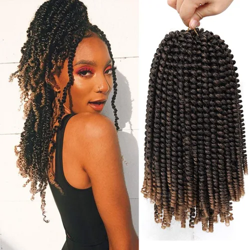 Miniatura 8 de Beyond Beauty Cabello de Ganchillo Spring Twist 90 hebras 8 pulgadas Spring Twists Esponjosas Trenzado, Trenzas de Ganchillo Spring Twist Bomb Twist