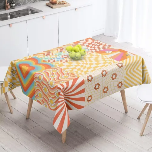 Miniatura 6 de Mantel azteca suroeste, diseño étnico tribal geométrico, estilo vintage, bohemio, elegante, lavable, para comedor, cocina, granja, fiesta