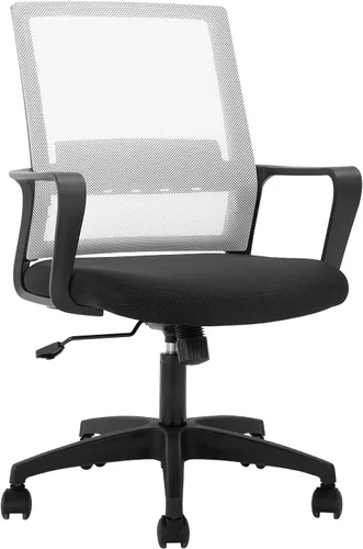 Silla de oficina ergonómica de escritorio, silla de malla para computadora, respaldo medio, silla giratoria de malla para oficina en casa, silla