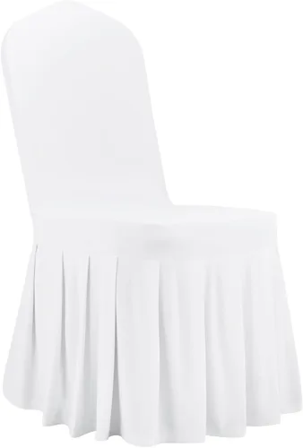 Miniatura 21 de VEVOR 150 fundas blancas para sillas de poliéster y elastano, fundas elásticas para bodas, fiestas, comedor, banquetes, sin pinzas, 150