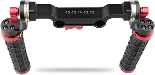 Miniatura 6 de CAMVATE Soporte de hombro con mango de goma con accesorio estándar de roseta para DSLR (rojo, rosca M6, 1.252 in) - 1472