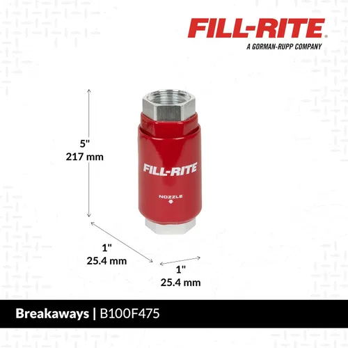 Miniatura 2 de Fill-Rite Fill-Rite B100F475 - Separador hembra no reconectable, 1 pulgada