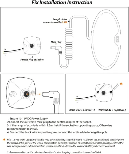 Miniatura 7 de Dream lighting Luz de litera portátil para caravana emergente (Pop up Camper) de 12 voltios, lámpara de techo interior para RV con enchufe