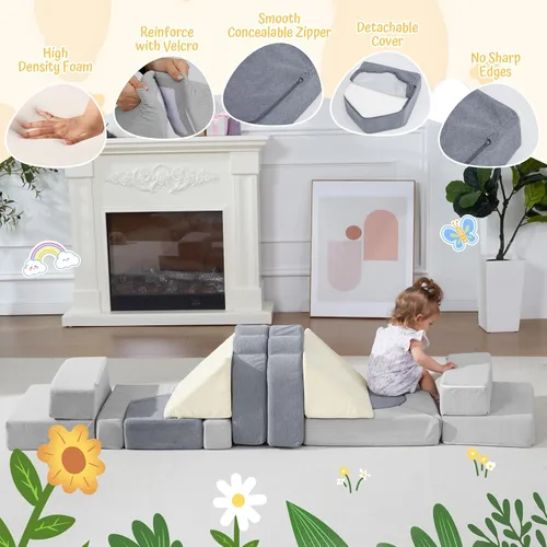 Miniatura 2 de Juguetes de Escalada de Espuma para Niños Pequeños, Set de 13 Piezas de Juego de Escalada y Gateo, Bloques de Escalada Blandos para Niños Pequeños