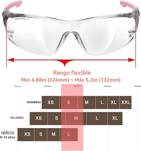 Miniatura 5 de HTS HUNTERSKY ANSI Z87.1 Gafas de seguridad antivaho envolventes transparentes, gafas de laboratorio para pickleball y química con resistencia a