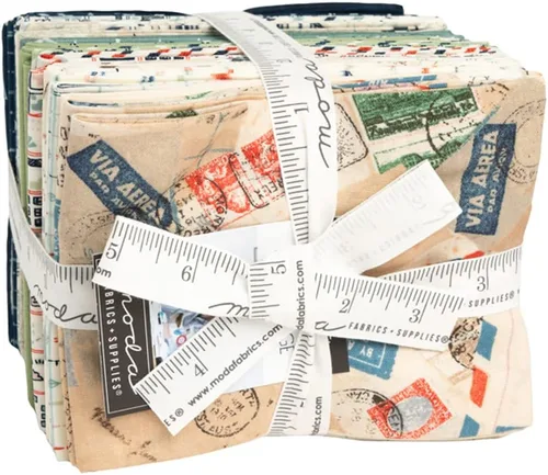 Paquete Bon Voyage AB de Janet Clare, 25 cuartos de grasa de tela precortada de 18 x 22 pulgadas