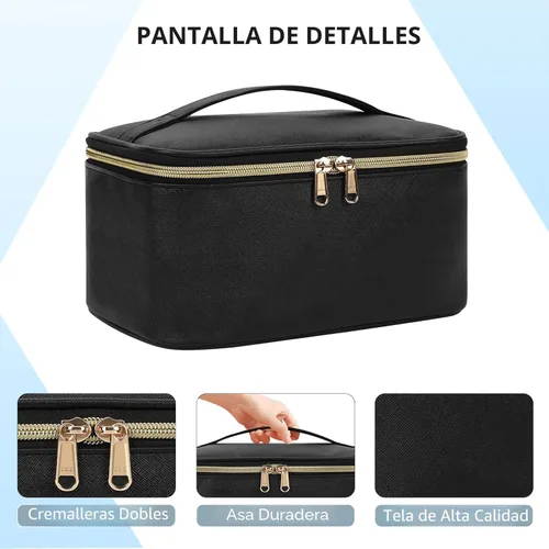 Miniatura 5 de OCHEAL - Bolsa de maquillaje portátil para cosméticos, estuche organizador de viaje de gran capacidad para mujeres, bolsa de aseo para niñas