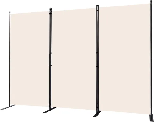 Miniatura 29 de CHOSENM Divisor de pared, 4 paneles divisores de habitación y pantallas de privacidad plegables con pies de soporte más anchos, pantalla de Gris