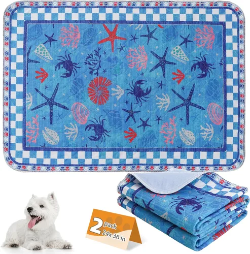 Miniatura 34 de KOOLTAIL Almohadillas lavables para orina de perros, paquete de 2 almohadillas de entrenamiento súper absorbentes reutilizables impermeables