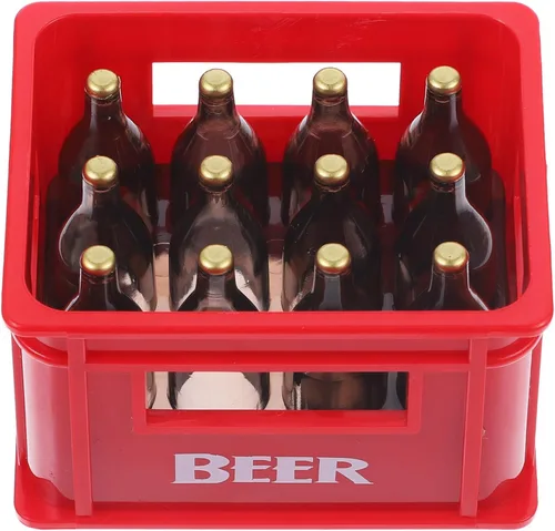 TOYANDONA Mini caja de cerveza, accesorio para casa de muñecas, marco de cerveza en miniatura realista, modelo de 2.32 x 1.88 x 1.49 pulgadas para