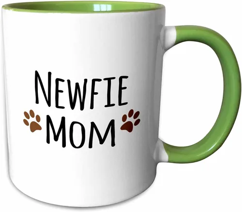 Miniatura 11 de 3dRose Newfie Dog Mom - Taza de 11 onzas, color negro
