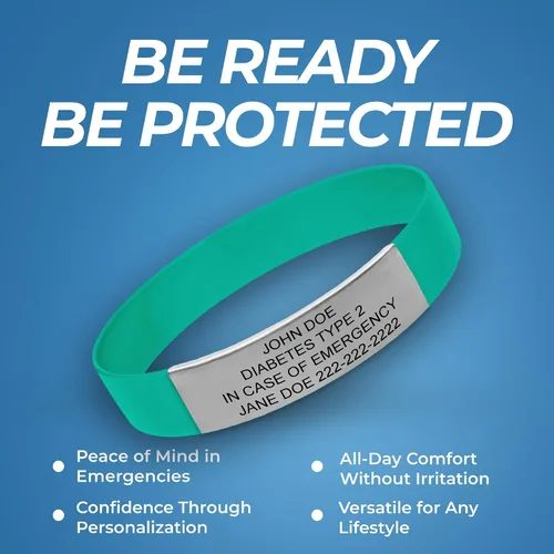 Miniatura 19 de Pulsera de identificación médica personalizada - Pulsera de seguridad para personas mayores grabada personalizada - Alerta de Alzheimer