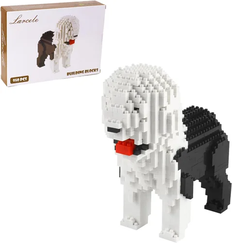 Miniatura 12 de Larcele Juego de Bloques de Construcción de Perro Micro, Kit de Ladrillos de Juguete de Construcción Mini para Mascotas, 950 Piezas KLJM-02