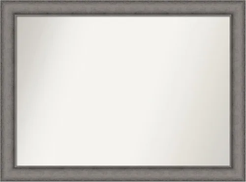 Miniatura 329 de Amanti Art Espejo de pared personalizado no biselado (24.5 x 24.5 pulgadas), marco gris marrón alta, varios tamaños personalizados, espejo de baño