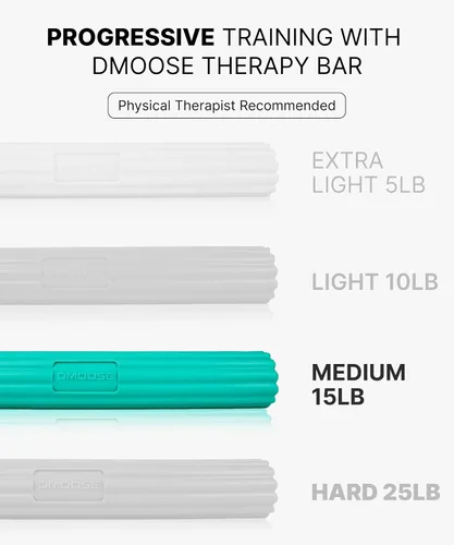 Miniatura 4 de DMoose Fitness Flex Resistance Bar for Physical Therapy - Non-Slip Odorless Material, Exercise Bar for Tennis & Golfers Elbow Tendonitis Relief