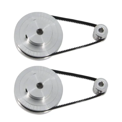Miniatura 18 de 2Kit 2GT Rueda síncrona 20 y 30 dientes de 0.197 in de diámetro de aluminio Polea de sincronización con 2 piezas de longitud 7.874 in de ancho