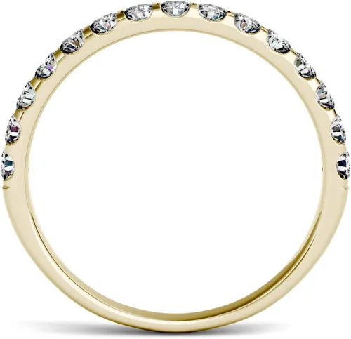 Miniatura 3 de Charles & Colvard Wedding Band - Anillo de boda redondo de oro amarillo de 14 quilates, 0.45 quilates de moissanita redonda de 0.45 quilates por