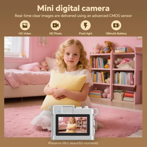 Miniatura 2 de Mini cámara con llavero: mini cámara digital HD de 2 MP con tarjeta de 16 GB y llaveros geniales, toma fotos y video a cualquier lugar, adecuada