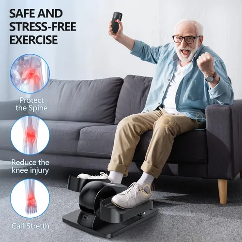Miniatura 2 de Under Desk Elliptical Machine for Senior Mini Elliptical Leg Exerciser with Remote Quiet Portable Electric Seated Foot Pedal Exerciser for Home