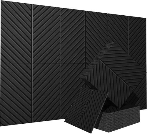 Miniatura 11 de Paquete de 15 paneles acústicos de 12 x 12 x 0.4 pulgadas, paneles autoadhesivos de absorción de sonido para paredes, espuma de reducción de ruido