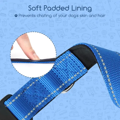 Miniatura 2 de Nobleza - Collar para perros grandes, collar reflectante ajustable para perros con cierre de seguridad y hebilla de liberación rápida, collar