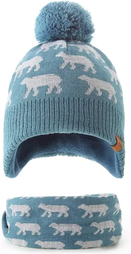 Miniatura 7 de Moon Kitty - Gorros de invierno para bebé y niña, de forro polar, con orejeras para calentar.