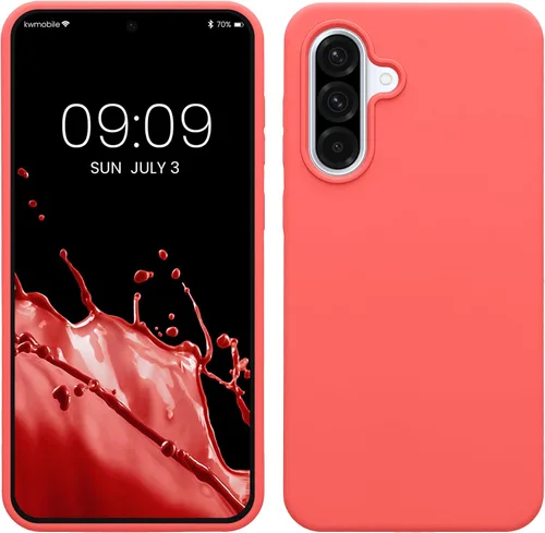 Miniatura 27 de kwmobile Funda compatible con Samsung Galaxy A32 5G - Funda de silicona TPU con acabado suave - Rosa impresionante