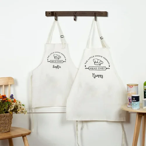 Miniatura 3 de Paquete de 2 delantales personalizados para padres e hijos, delantales ajustables con foto con nombre personalizado para cocina, cocina, hornear
