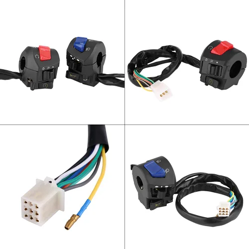 Miniatura 4 de Kit completo de control de manillar de motocicleta, ajuste universal con intermitentes de bocina para faros delanteros para todas las motocicletas