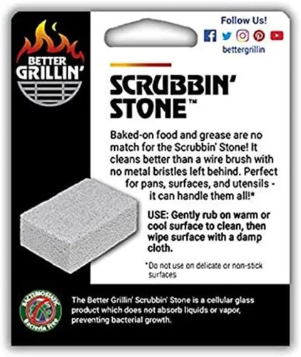 Miniatura 3 de Better Grillin - Limpiador de piedra para parrilla, ladrillo y parrilla, cepillo para parrilla/limpiador de barbacoa para barbacoa, plancha, paquete
