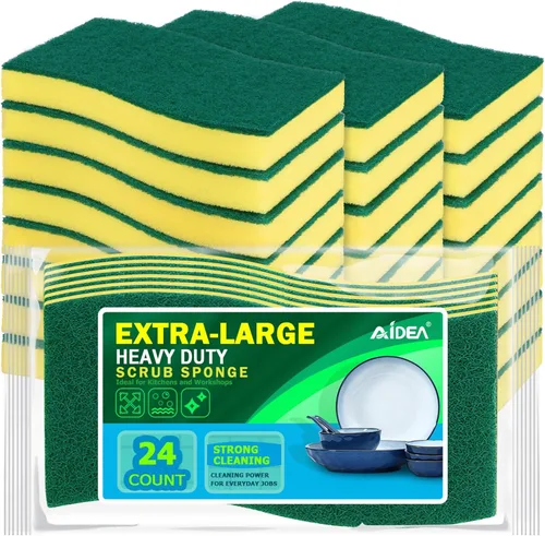 Miniatura 11 de AIDEA Esponjas de cocina, paquete de 50 esponjas de platos resistentes, esponja de limpieza para el hogar y la cocina, suministros de limpieza sin