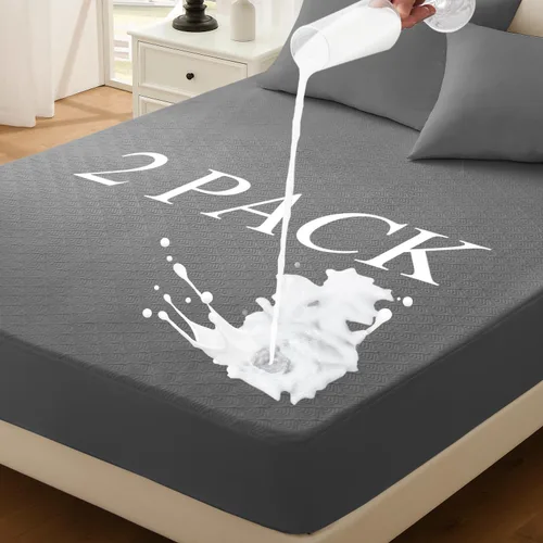 Miniatura 16 de Protector de colchón Twin, funda de colchón impermeable lavable de rayón, cubierta de colchón transpirable y silenciosa, protector de cama