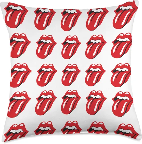 Miniatura 5 de The Rolling Stones - Almohada oficial de repetición de lengua blanca, 16.0 x 16.0 in, multicolor