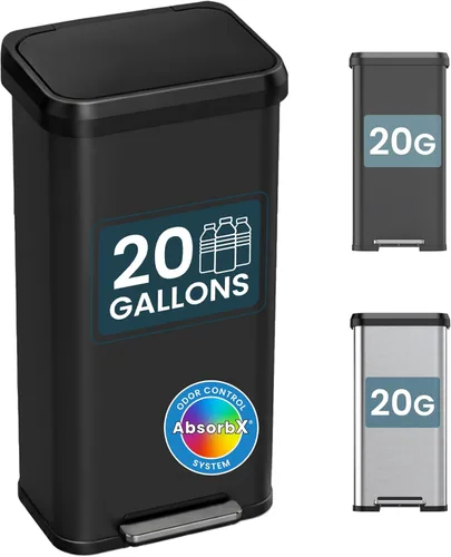 Miniatura 11 de iTouchless SoftStep - Bote de basura de acero inoxidable, 13.2 galones, sistema de filtro de olores, pedal y tapa con cierre silencioso y fino