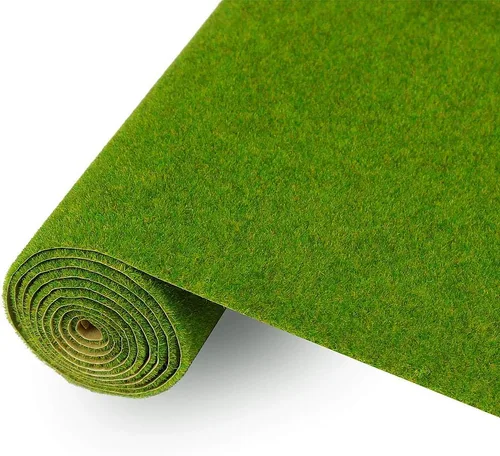 CP138 - Alfombra de césped artificial para trenes color verde hierba, 15.7 x 39.4 in o 15.7 x 39 pulgadas para decoración de manualidades, modelo de