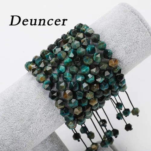 Miniatura 4 de Pulsera ajustable unisex con cuentas de cristal de ágata natural de 0.315in