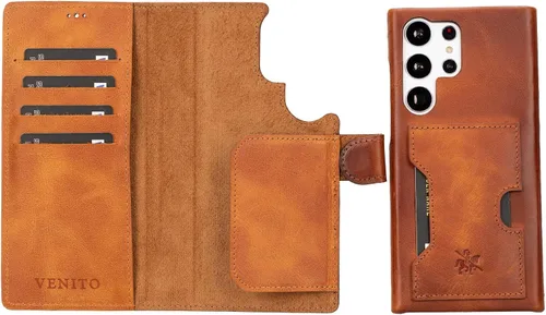 Miniatura 33 de Venito Florence - Funda de piel compatible con Samsung Galaxy S9, extra segura con bloqueo RFID, cartera desmontable para teléfono (gris decolorado)
